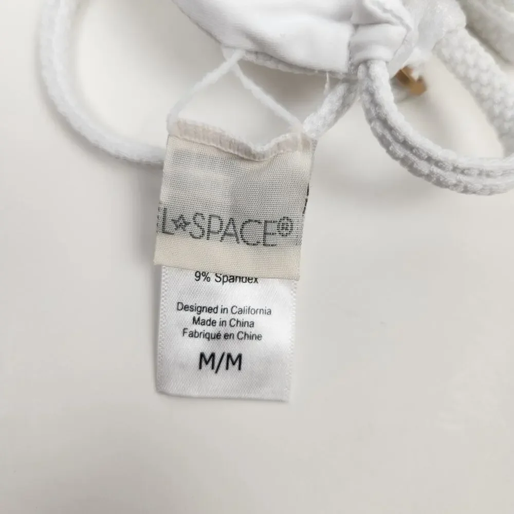 L*Space Kara Studded Bikini Top in White Size Medium Triangle